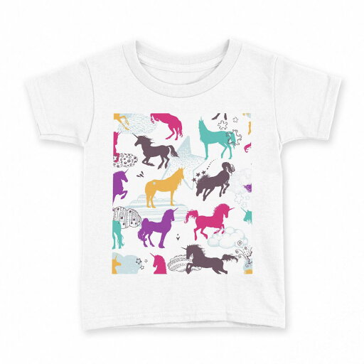 tシャツ キッズ 半袖 白地 デザイン 130 サイズ Tシャツ ティーシャツ T shirt 014079 ユニコーン カラフル tシャツ キッズ 半袖 白地 デザイン 130 サイズ Tシャツ ティーシャツ T shirt 014079 ユニコーン カラフル