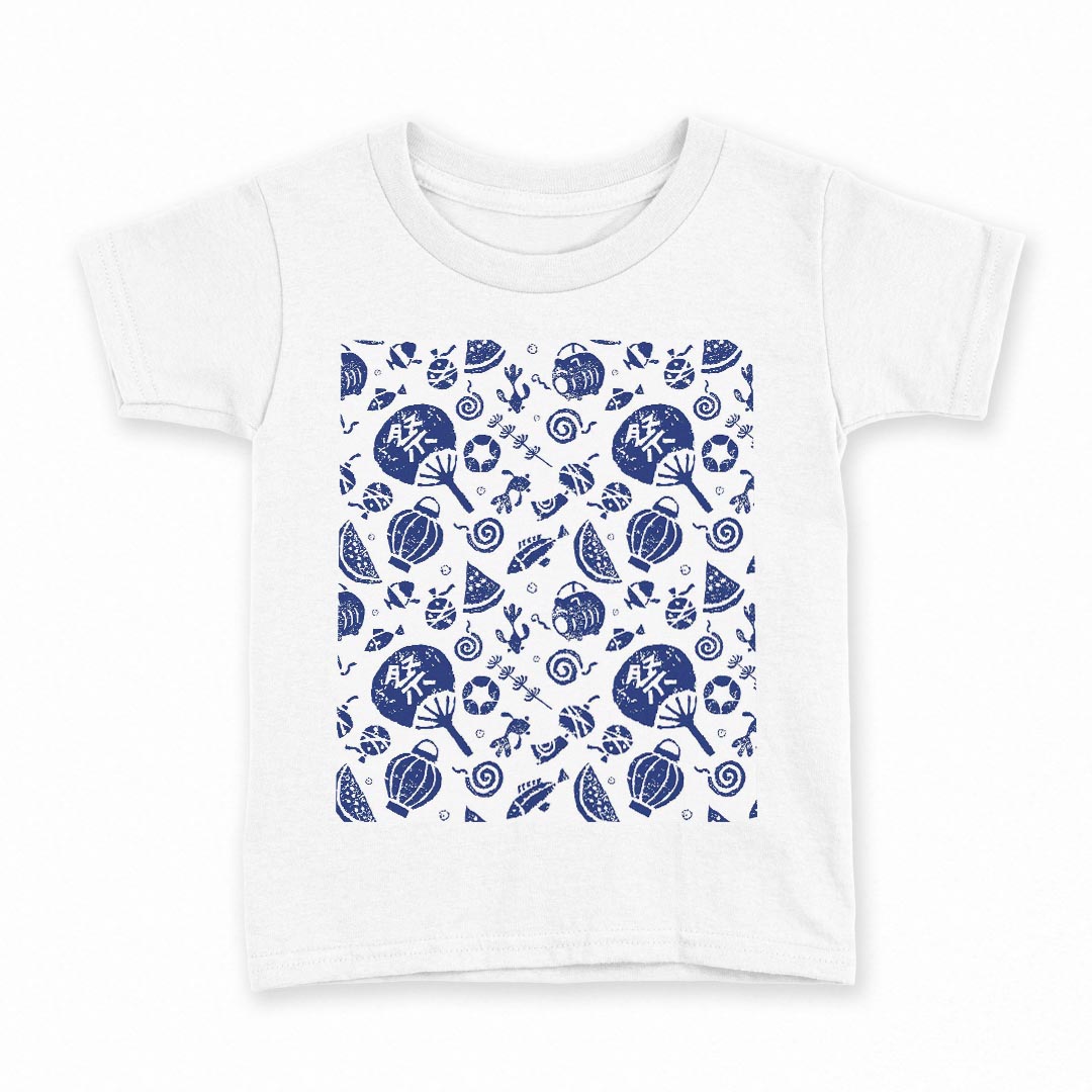 tシャツ キッズ 半袖 白地 デザイン 140 サイズ Tシャツ ティーシャツ T shirt 014091 祭り　夏　スイカ