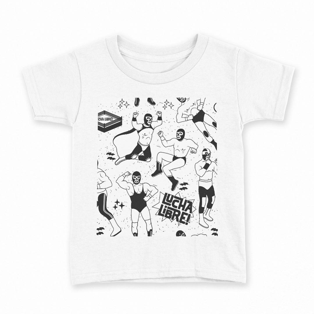 tシャツ キッズ 半袖 白地 デザイン 150 サイズ Tシャツ ティーシャツ T shirt 014134 プロレス　マス..