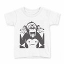 tシャツ キッズ 半袖 白地 デザイン 100 サイズ Tシャツ ティーシャツ T shirt 014143 猿 動物 ことわざ(4)