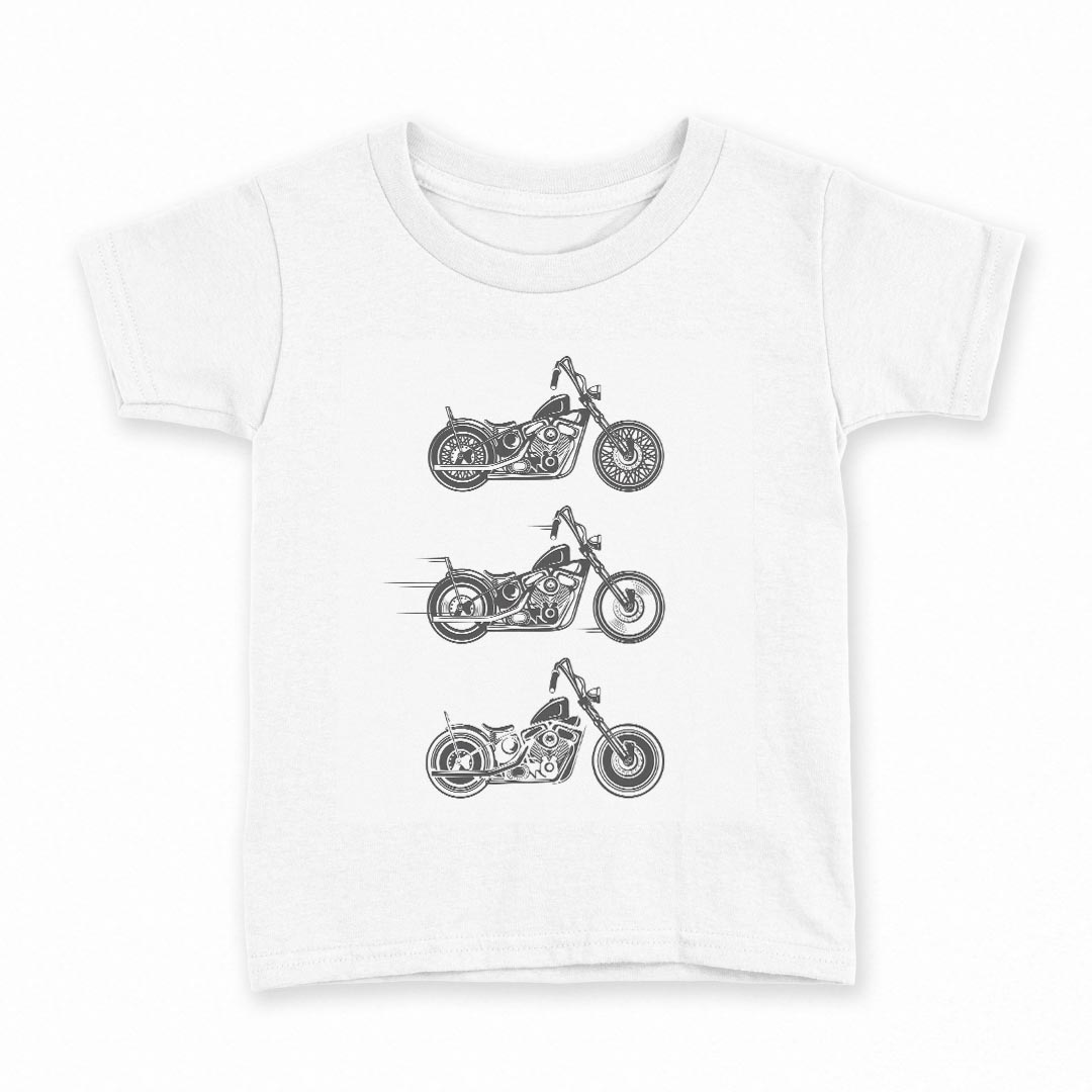 tシャツ キッズ 半袖 白地 デザイン 90 Tシャツ ティーシャツ T shirt 014146 バイク　乗り物