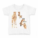 tシャツ キッズ 半袖 白地 デザイン 120 サイズ Tシャツ ティーシャツ T shirt 014166 きりん 動物 アニマル(4)