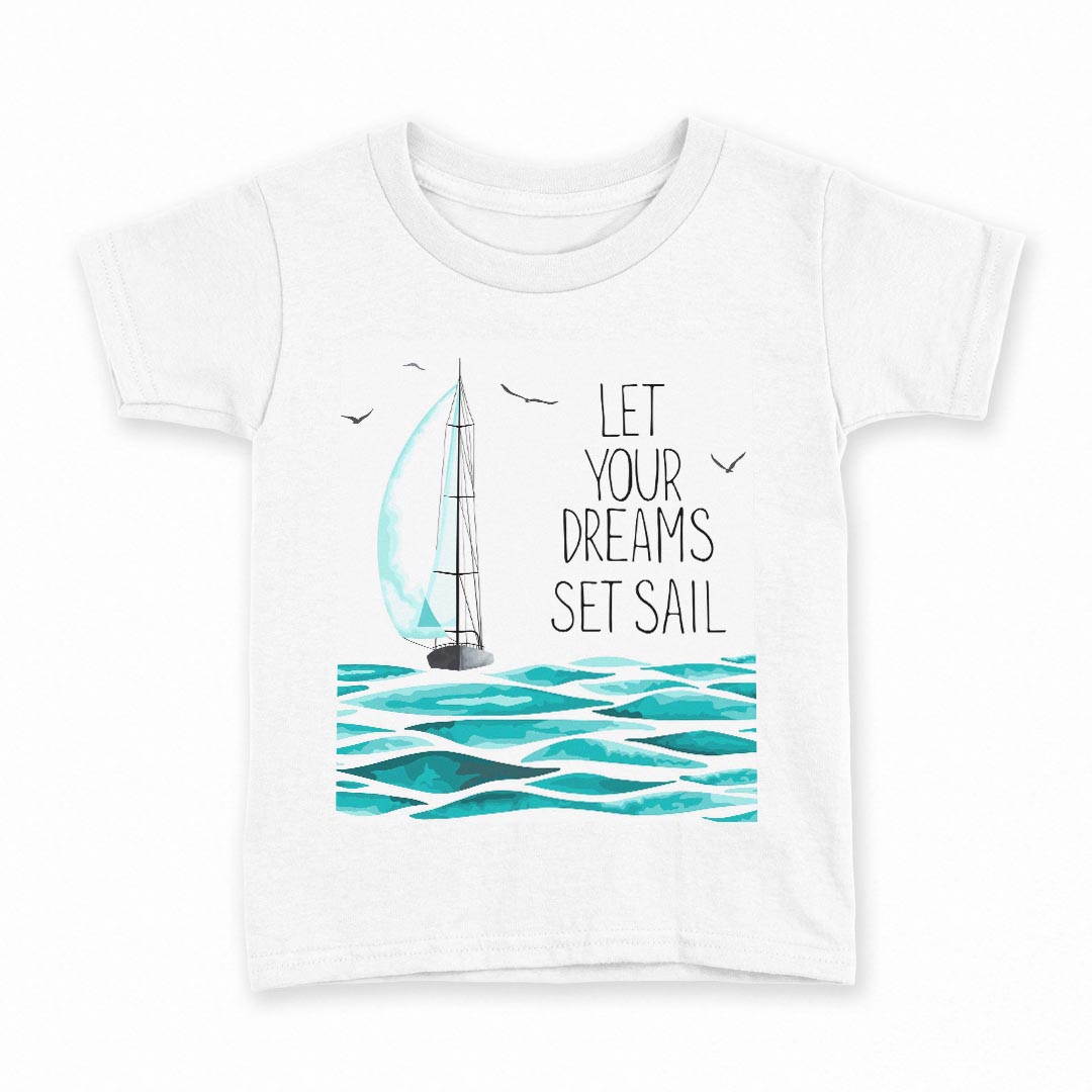 tシャツ キッズ 半袖 白地 デザイン 160 サイズ Tシャツ ティーシャツ T shirt 014200 海 船 英語