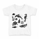 tシャツ キッズ 半袖 白地 デザイン 120 サイズ Tシャツ ティーシャツ T shirt 014257 海 生き物 貝殻(4)