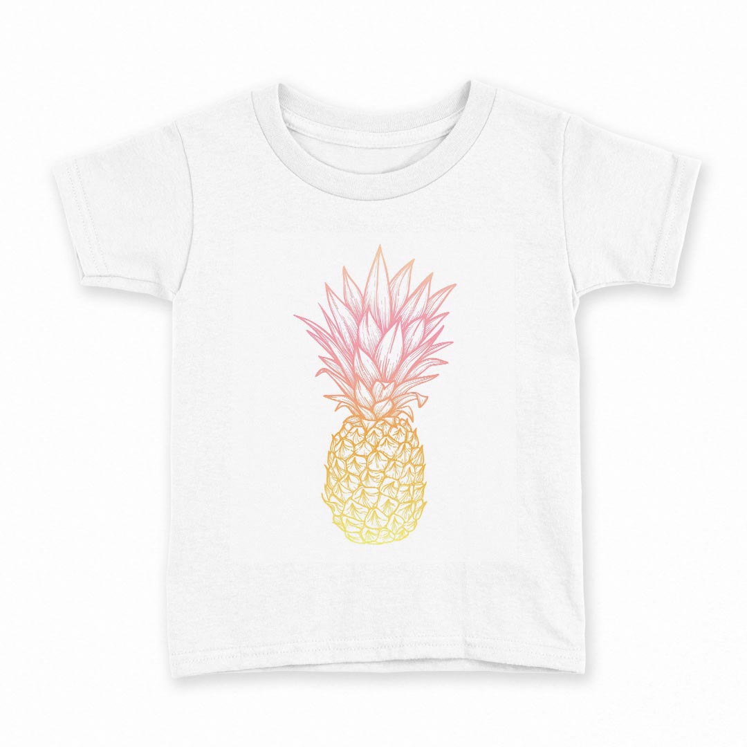 tシャツ キッズ 半袖 白地 デザイン 140 サイズ Tシャツ ティーシャツ T shirt 014260 パイナップル　..