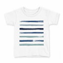 tシャツ キッズ 半袖 白地 デザイン 90 Tシャツ ティーシャツ T shirt 014270 模様 ボーダー(4)
