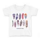 tシャツ キッズ 半袖 白地 デザイン 90 Tシャツ ティーシャツ T shirt 014276 羽根 フェザー(4)