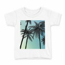 tシャツ キッズ 半袖 白地 デザイン 120 サイズ Tシャツ ティーシャツ T shirt 014367 ヤシの木 トロピカル(4)