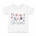 tシャツ キッズ 半袖 白地 デザイン 130 サイズ Tシャツ ティーシャツ T shirt 014388 花 鳥