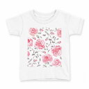 tシャツ キッズ 半袖 白地 デザイン 140 サイズ Tシャツ ティーシャツ T shirt 014405 花 薔薇(4)