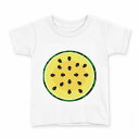 tシャツ キッズ 半袖 白地 デザイン 110 サイズ Tシャツ ティーシャツ T shirt 014412 スイカ 黄色 夏(4)
