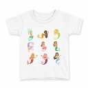 tシャツ キッズ 半袖 白地 デザイン 110 サイズ Tシャツ ティーシャツ T shirt 014510 マーメイド 人魚 カラフル(4)