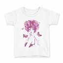 tシャツ キッズ 半袖 白地 デザイン 160 サイズ Tシャツ ティーシャツ T shirt 014547 おしゃれ 蝶 紫(4)