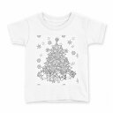 tシャツ キッズ 半袖 白地 デザイン 120 サイズ Tシャツ ティーシャツ T shirt 014571 クリスマス ツリー 雪