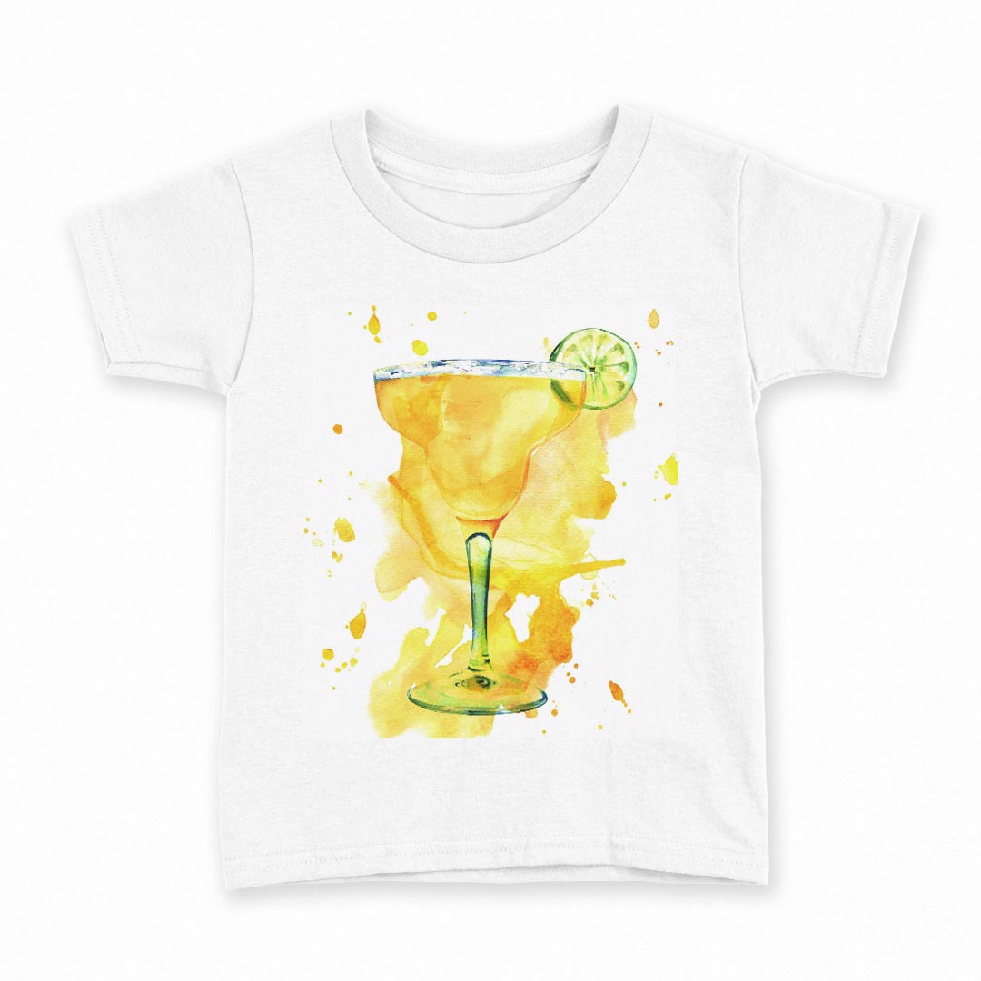 tシャツ キッズ 半袖 白地 デザイン 160 サイズ Tシャツ ティーシャツ T shirt 014587 カクテル お酒 黄色