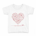 tシャツ キッズ 半袖 白地 デザイン 160 サイズ Tシャツ ティーシャツ T shirt 014624 バレンタイン ハート