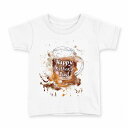 tシャツ キッズ 半袖 白地 デザイン 110 サイズ Tシャツ ティーシャツ T shirt 014668 父の日 ビール