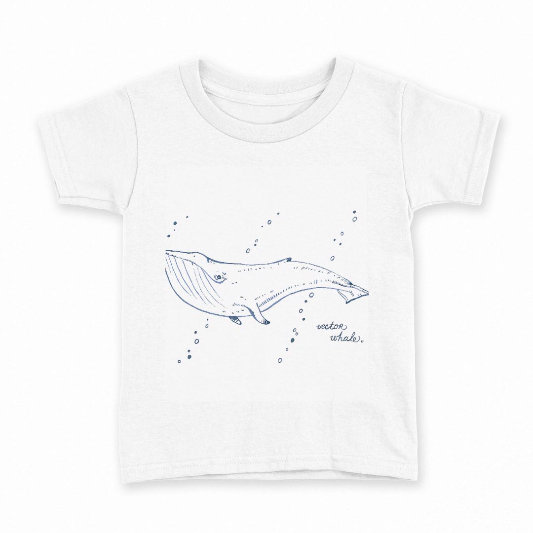 tシャツ キッズ 半袖 白地 デザイン 110 サイズ Tシャツ ティーシャツ T shirt 014742 海　クジラ　生き物