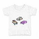 tシャツ キッズ 半袖 白地 デザイン 130 サイズ Tシャツ ティーシャツ T shirt 014759 乗り物 手書き 車(4)