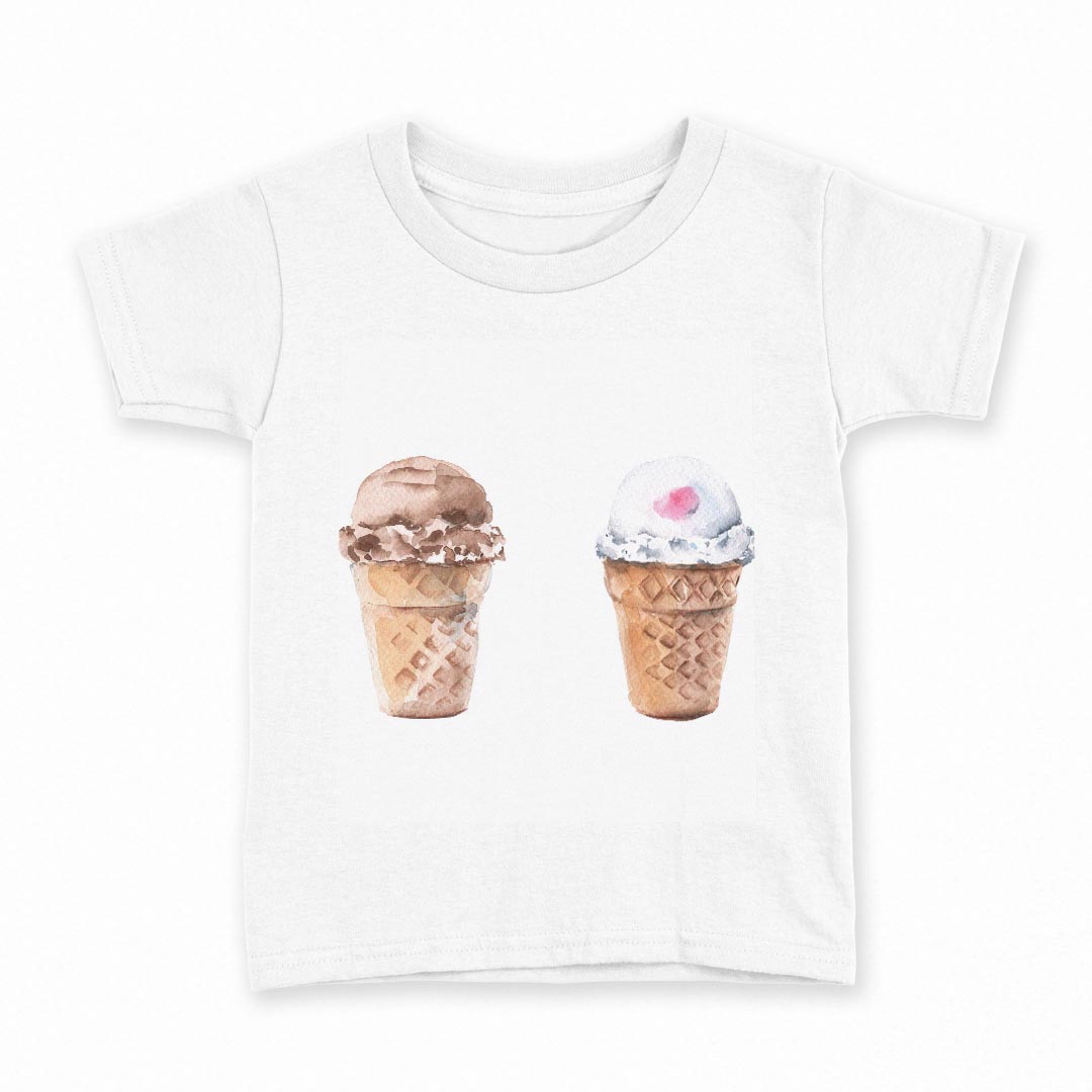 tシャツ キッズ 半袖 白地 デザイン 90 Tシャツ ティーシャツ T shirt 014774 アイス かわいい 夏