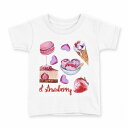 tシャツ キッズ 半袖 白地 デザイン 90 Tシャツ ティーシャツ T shirt 014780 スイーツ ケーキ アイス(4)