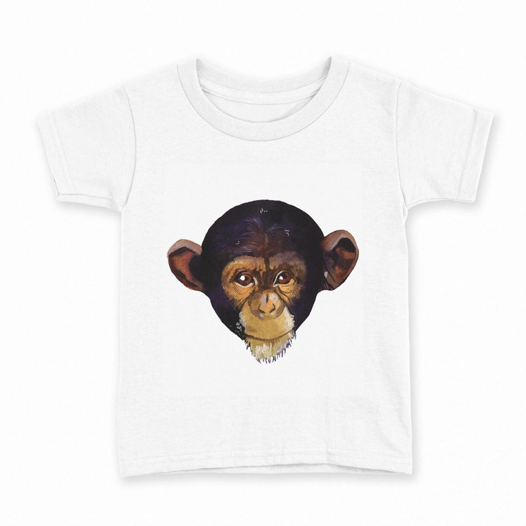 tシャツ キッズ 半袖 白地 デザイン 130 サイズ Tシャツ ティーシャツ T shirt 014783 サル　猿　動物
