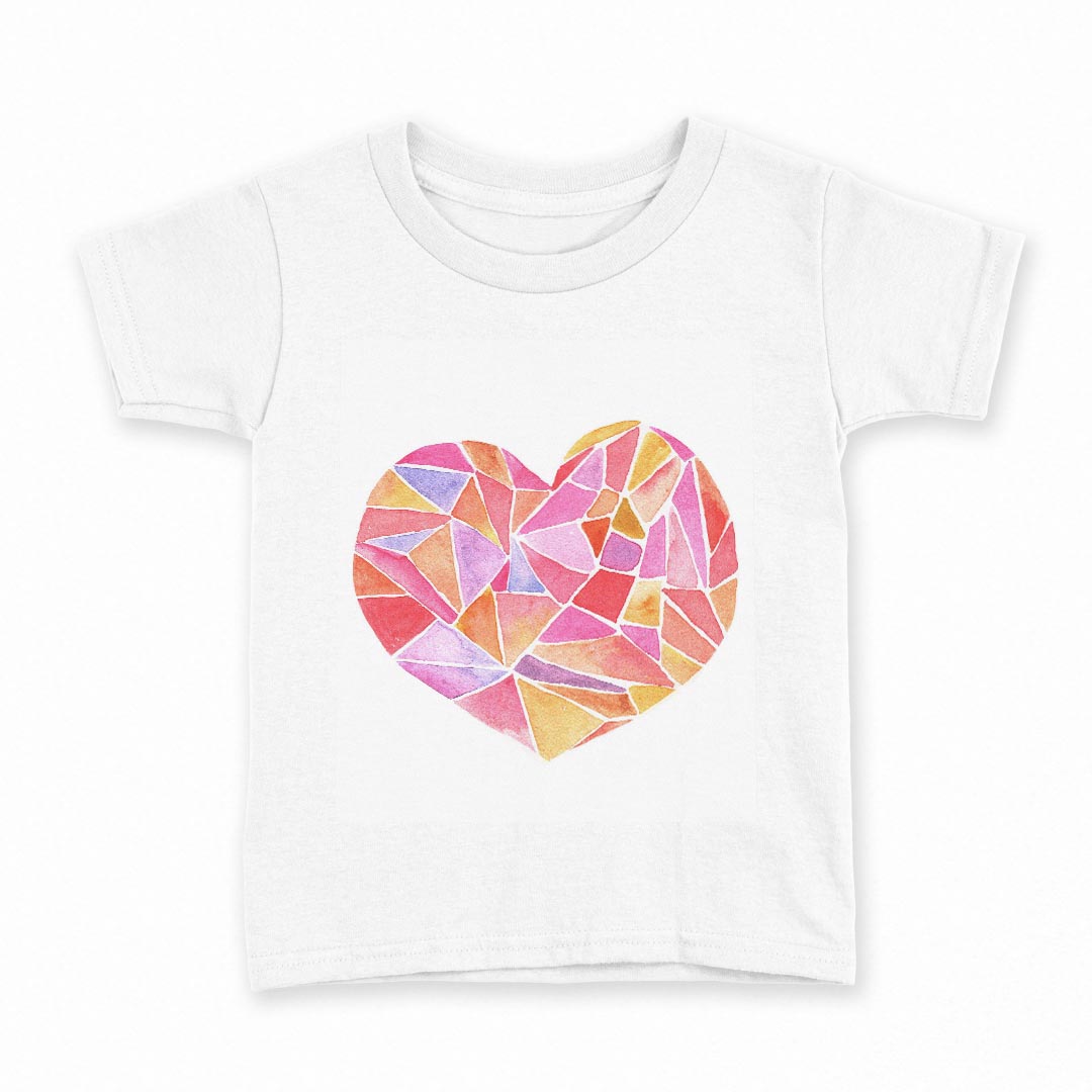 tシャツ キッズ 半袖 白地 デザイン 160 サイズ Tシャツ ティーシャツ T shirt 014796 ハート　カラフ..