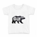tシャツ キッズ 半袖 白地 デザイン 120 サイズ Tシャツ ティーシャツ T shirt 014950 熊 模様 森(4)