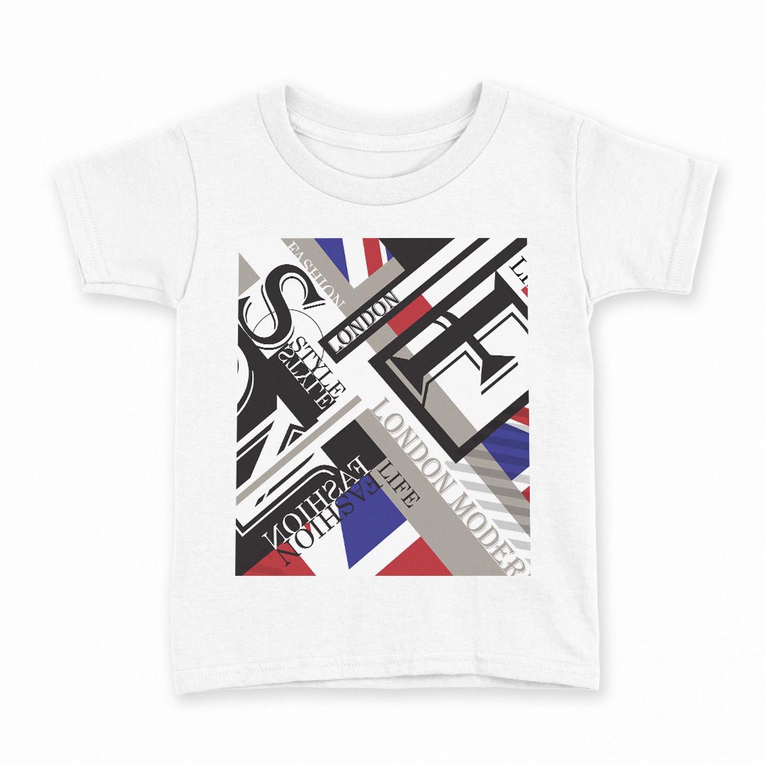 tシャツ キッズ 半袖 白地 デザイン 160 サイズ Tシャツ ティーシャツ T shirt 014965 ユニオンジャック イラスト 外国 英字