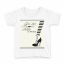 tシャツ キッズ 半袖 白地 デザイン 110 サイズ Tシャツ ティーシャツ T shirt 014977 モノクロ 英字 女の子 ハイヒール(4)
