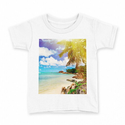 tシャツ キッズ 半袖 白地 デザイン 90 Tシャツ ティーシャツ T shirt 014987 景色 風景 夏 海 南国 ヤシの木 tシャツ キッズ 半袖 白地 デザイン 90 Tシャツ ティーシャツ T shirt 014987 景色 風景 夏 海 南国 ヤシの木