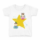 tシャツ キッズ 半袖 白地 デザイン 130 サイズ Tシャツ ティーシャツ T shirt 015292 七夕 ひこぼし 星 おりひめ