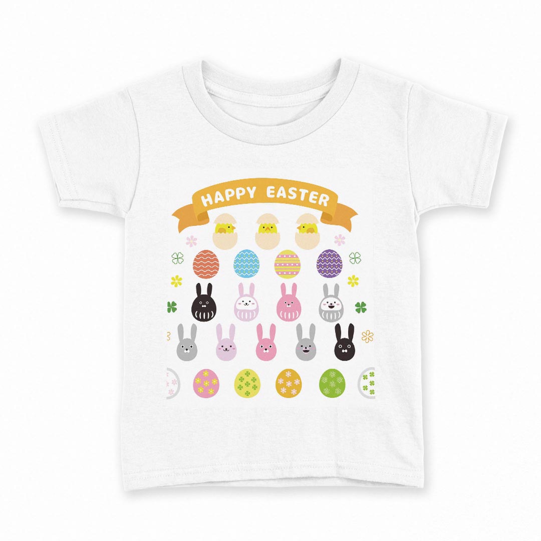 tシャツ キッズ 半袖 白地 デザイン 100 サイズ Tシャツ ティーシャツ T shirt 015316 イースター　た..