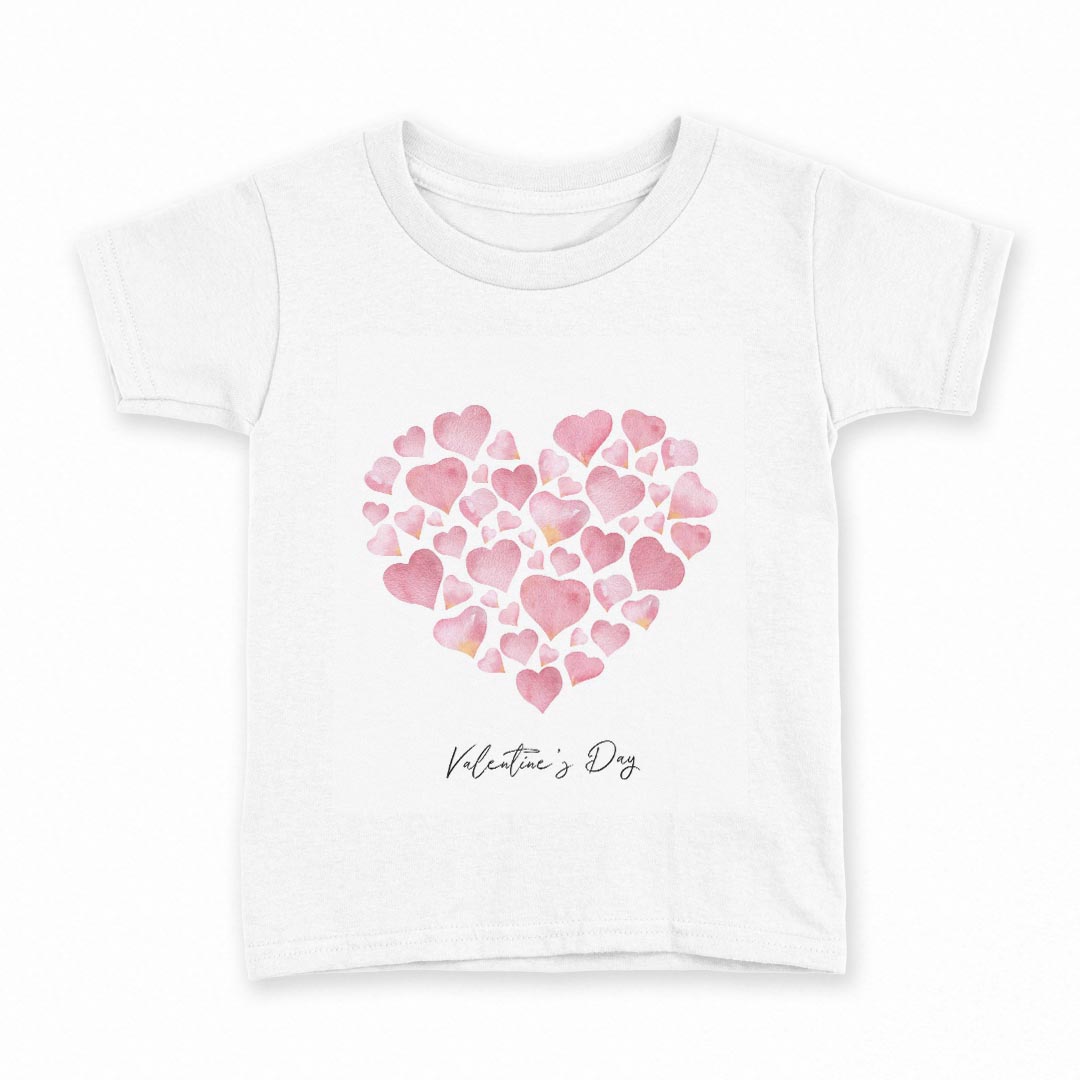 T-Shirts （Short Sleeve） - tシャツ キッズ 半袖 白地 デザイン 140 サイズ Tシャツ ティーシャツ T shirt 015366 ハート　　ピンク　英字