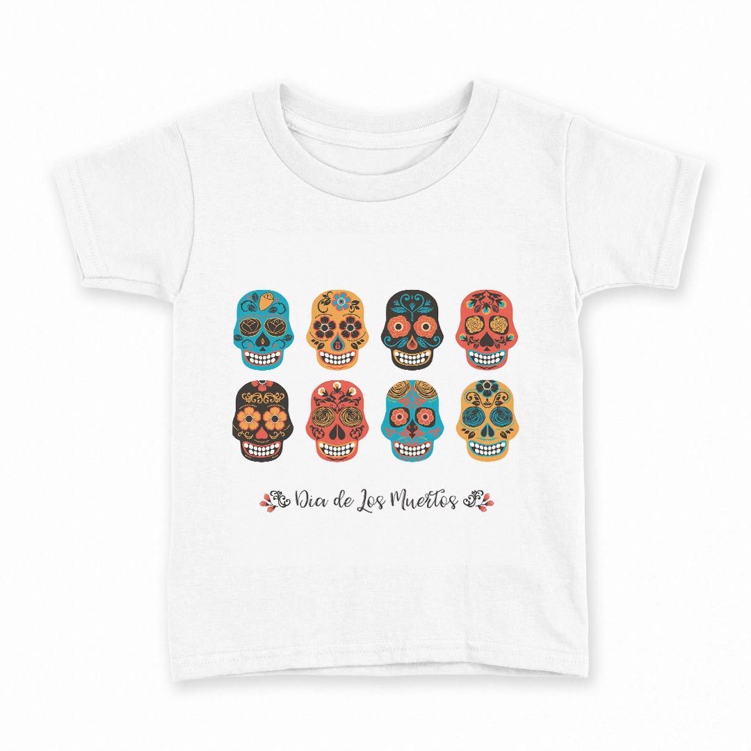 tシャツ キッズ 半袖 白地 デザイン 120 サイズ Tシャツ ティーシャツ T shirt 015373 スカル　骸骨