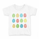 tシャツ キッズ 半袖 白地 デザイン 140 サイズ Tシャツ ティーシャツ T shirt 015392 イースター たまご とり うさぎ パステル(4)