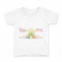 tシャツ キッズ 半袖 白地 デザイン 160 サイズ Tシャツ ティーシャツ T shirt 015394 イースター たまご とり うさぎ パステル(4)