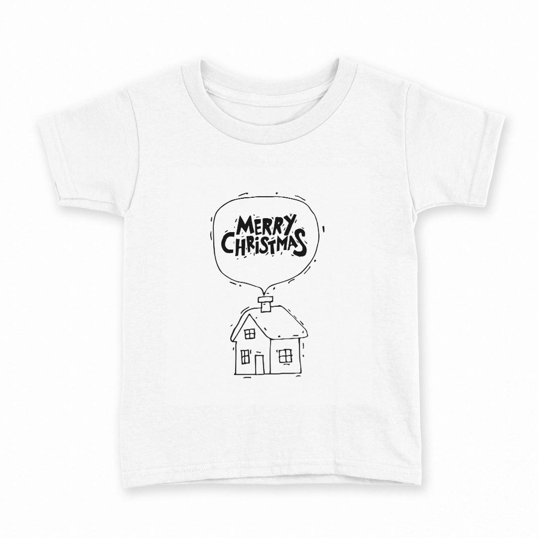 Other - tシャツ キッズ 半袖 白地 デザイン 110 サイズ Tシャツ ティーシャツ T shirt 015485 クリスマス　家