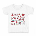 tシャツ キッズ 半袖 白地 デザイン 120 サイズ Tシャツ ティーシャツ T shirt 015488 クリスマス サンタクロース(4)