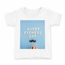 tシャツ キッズ 半袖 白地 デザイン 120 サイズ Tシャツ ティーシャツ T shirt 015504 父の日 英字 モノクロ ひげ