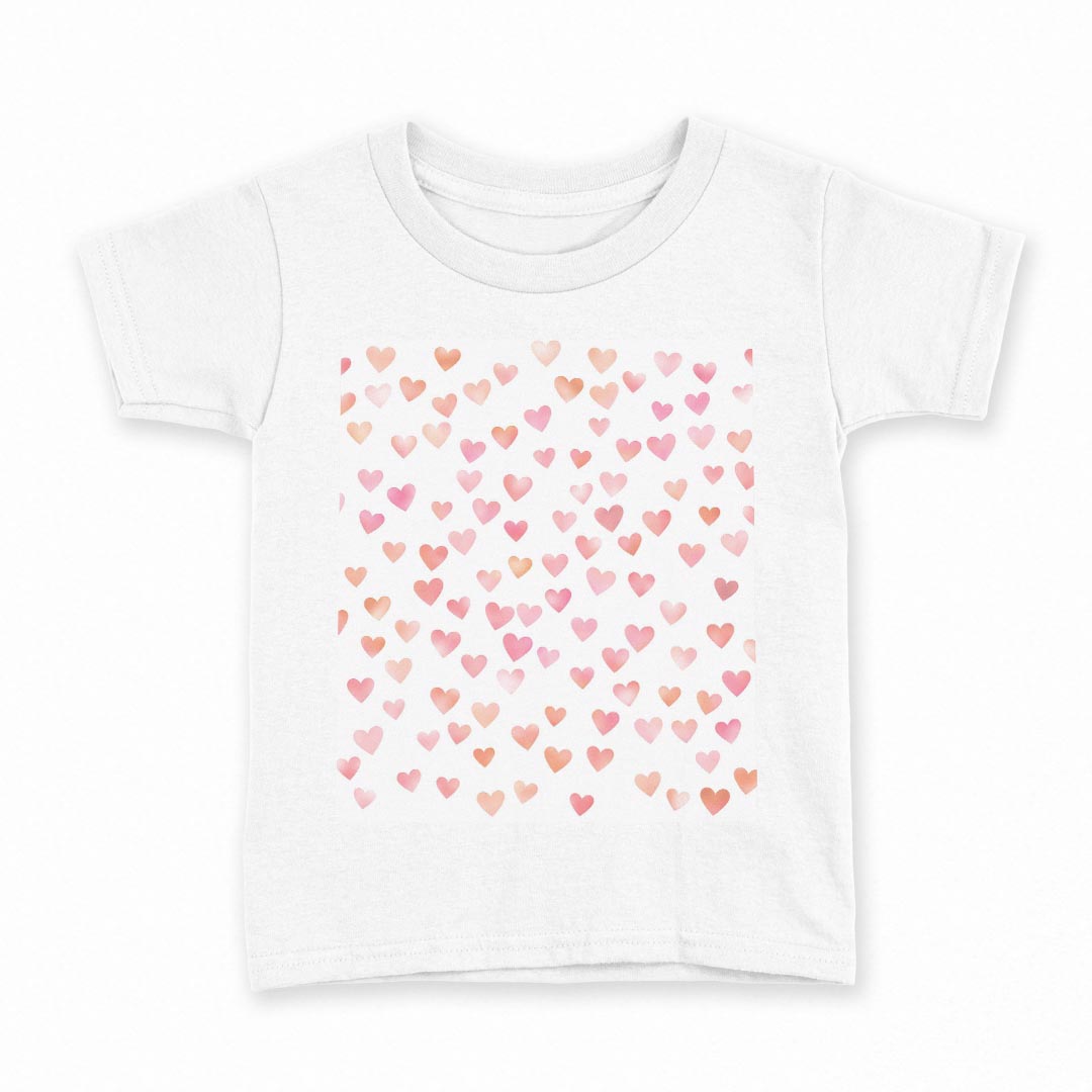 T-Shirts （Short Sleeve） - tシャツ キッズ 半袖 白地 デザイン 140 サイズ Tシャツ ティーシャツ T shirt 015569 ハート　ピンク　かわいい