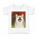 tシャツ キッズ 半袖 白地 デザイン 100 サイズ Tシャツ ティーシャツ T shirt 015611 犬 かわいい 柴犬(4)