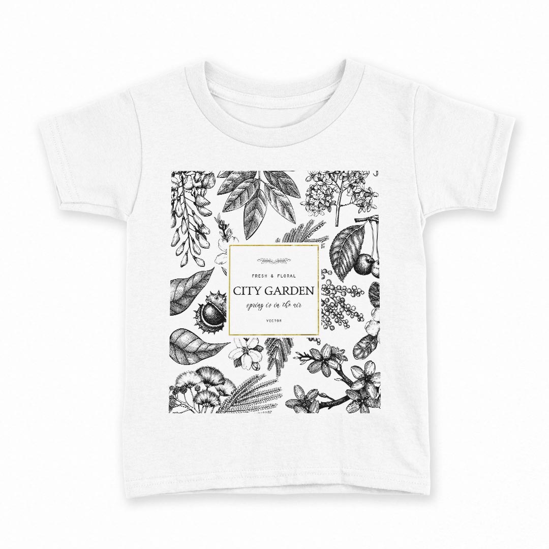 Rakuten - tシャツ キッズ 半袖 白地 デザイン 150 サイズ Tシャツ ティーシャツ T shirt 015670 木　樹木　自然　植物　モノクロ