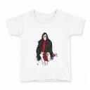tシャツ キッズ 半袖 白地 デザイン 160 サイズ Tシャツ ティーシャツ T shirt 015675 女の人 おしゃれ クール(4)
