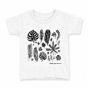 tシャツ キッズ 半袖 白地 デザイン 90 Tシャツ ティーシャツ T shirt 015701 木 植物 モノクロ(4)