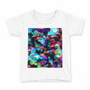 tシャツ キッズ 半袖 白地 デザイン 100 サイズ Tシャツ ティーシャツ T shirt 015719 魚 水泡 水族館(4)
