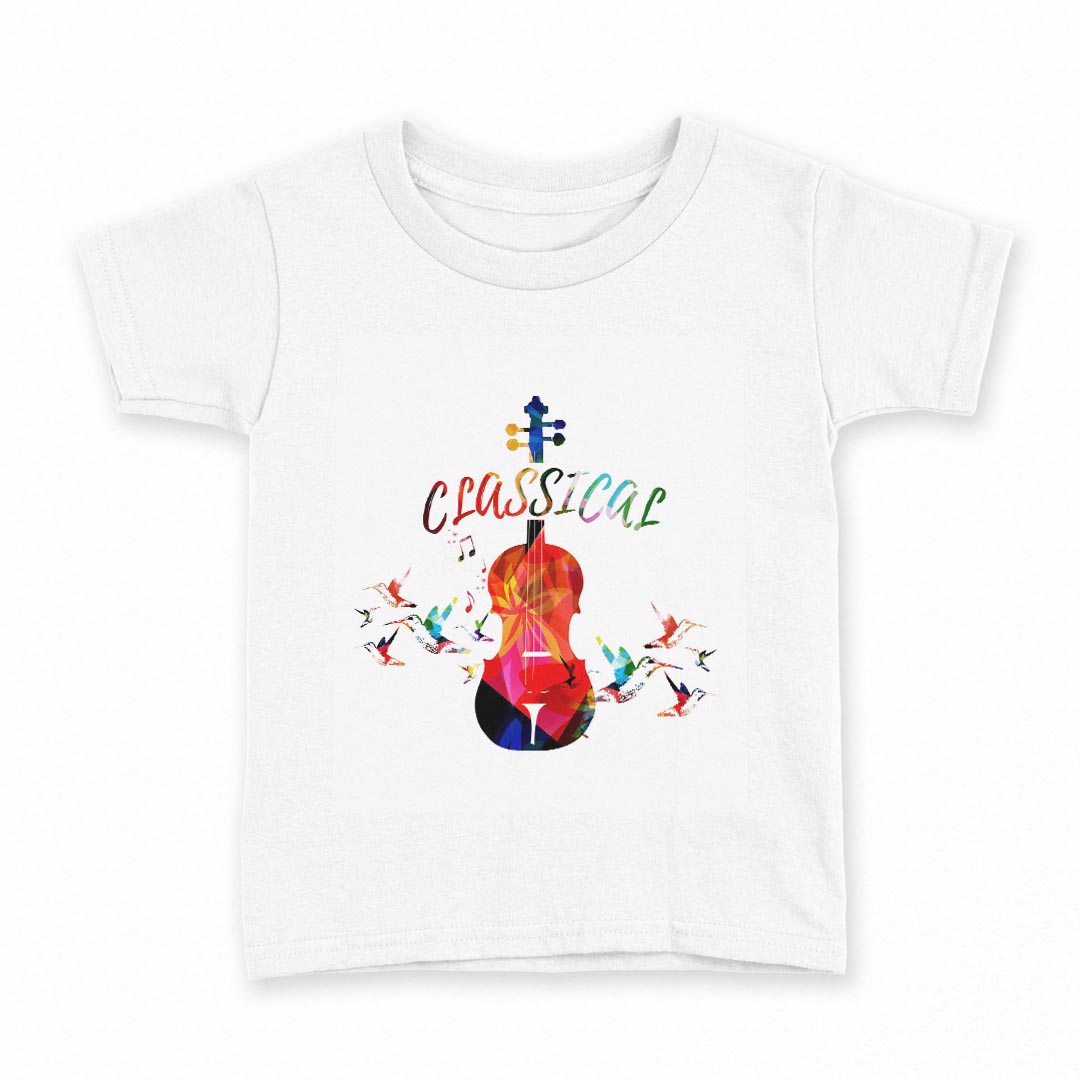 乐天商城 - tシャツ キッズ 半袖 白地 デザイン 130 サイズ Tシャツ ティーシャツ T shirt 015808 ロック　ギター　カラフル