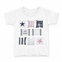 tシャツ キッズ 半袖 白地 デザイン 90 Tシャツ ティーシャツ T shirt 015922 クッション おしゃれ 星