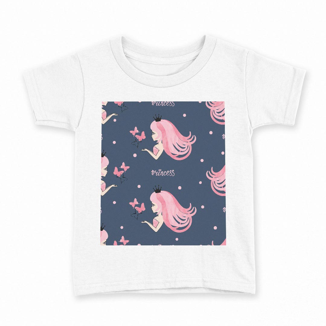 tシャツ キッズ 半袖 白地 デザイン 90 Tシャツ ティーシャツ T shirt 015942 プリンセス ピンク かわいい