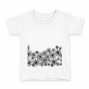 tシャツ キッズ 半袖 白地 デザイン 90 Tシャツ ティーシャツ T shirt 015963 花 黒 模様(4)